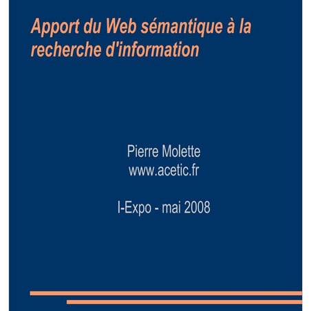 L’apport du Web sémantique à la recherche d’informations