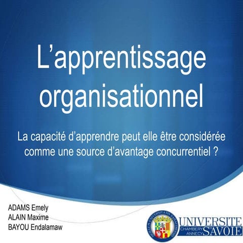 Lapprentissage organisationnel