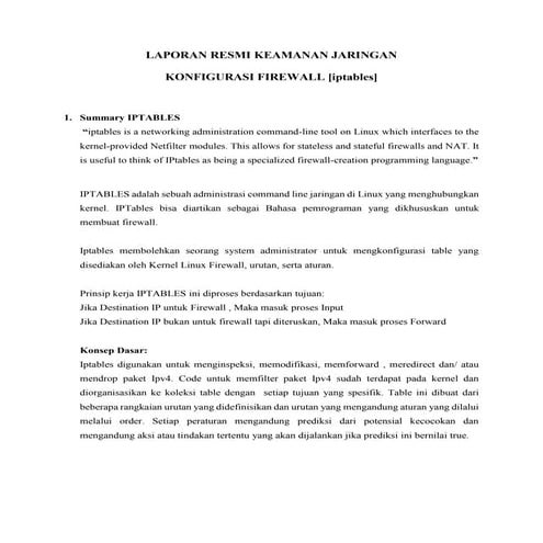 Laporan resmi FIREWALL