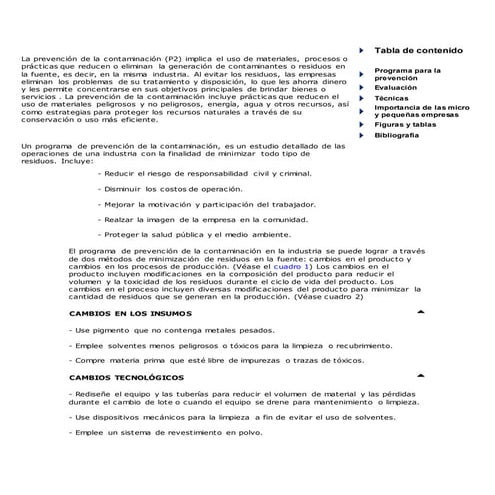 La prevención de la contaminación