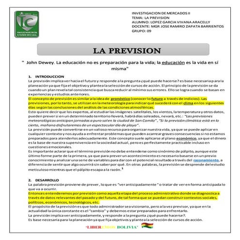 La prevision | DOCX
