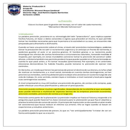 La prevision | PDF