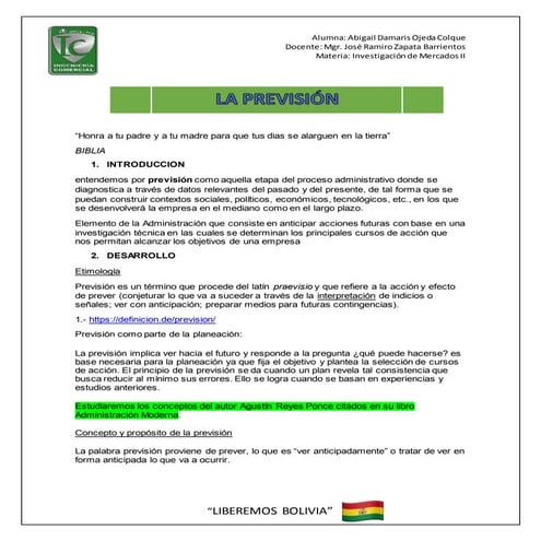 La previsión | PDF