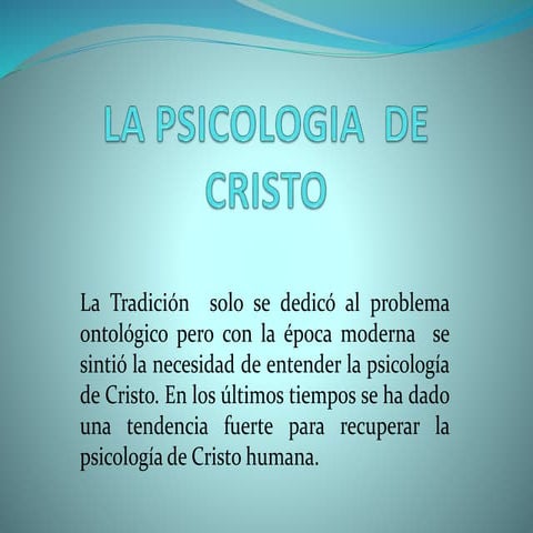 La psicología  de cristo