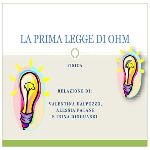 La prima legge di ohm | PPTX