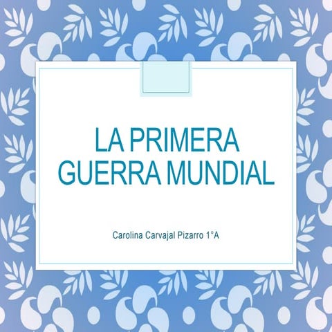 La primera guerra mundial