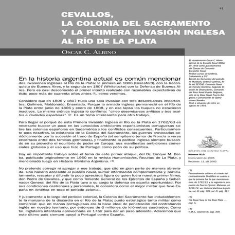 La primera invasión inglesa en el río del la plata