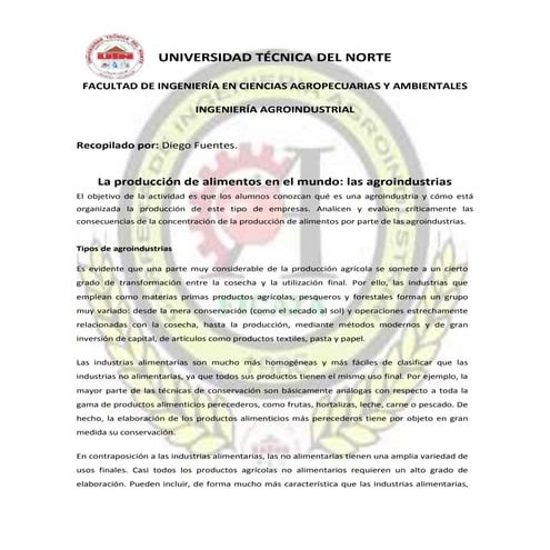 La producción de alimentos en el mundo