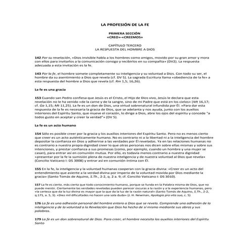 La profesión de la fe