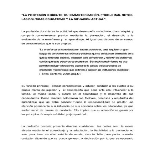 LA PROFESIÓN DOCENTE
