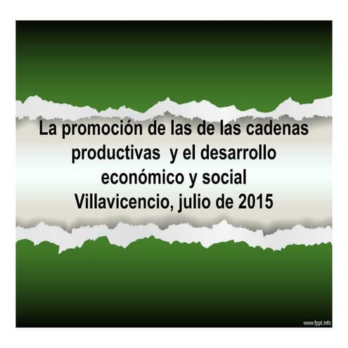 La promocion de las cadenas productivas y el des