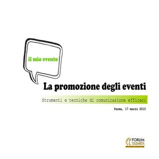 La promozione degli eventi - aggior...