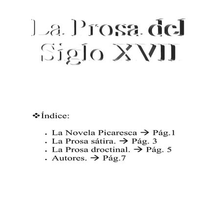 La prosa del siglo XVII.Word