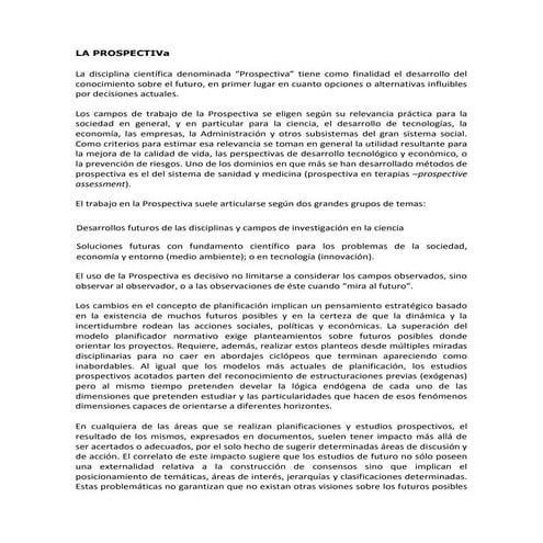 LA PROSPECTIVA
