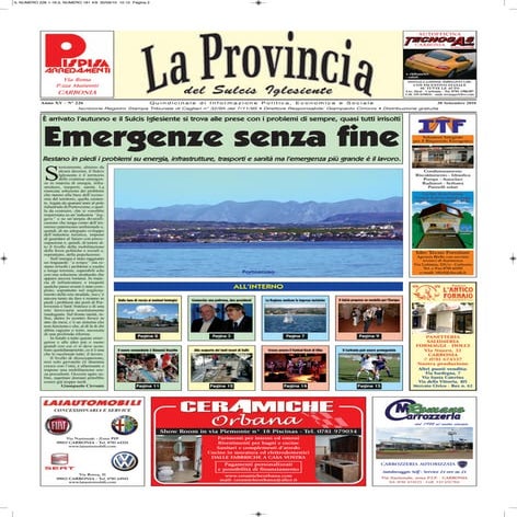 La provincia del sulcis iglesiente n° 226 sant antioco inaugurazione circolo