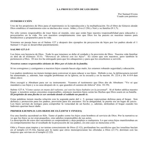 La proyeccion de los hijos