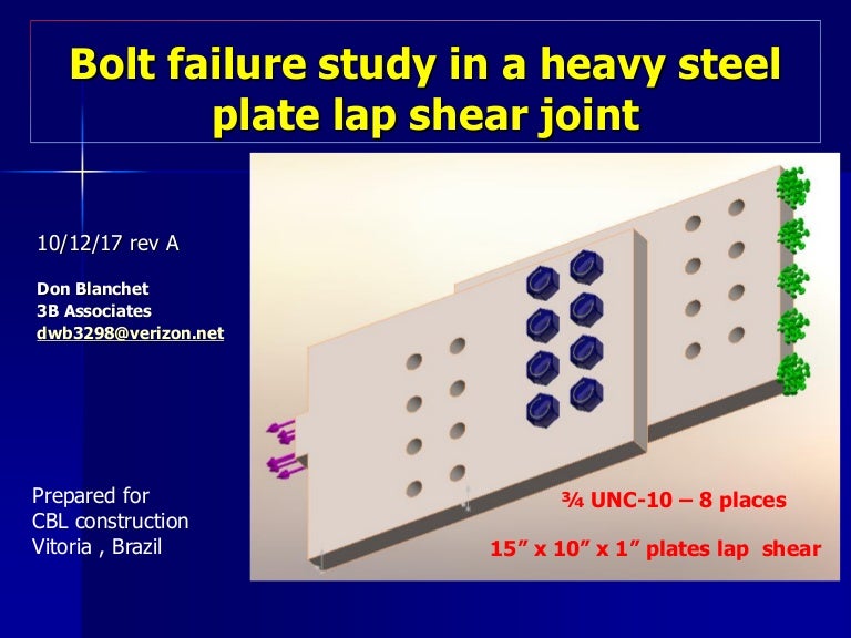 Lap shear bolted plates