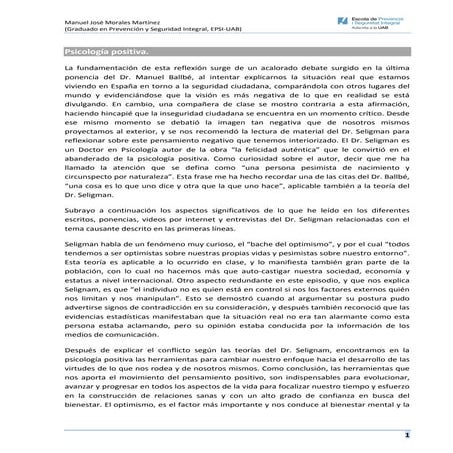 La psicología positiva y la seguridad