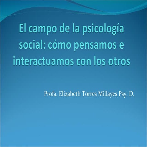 La psicología social 1 | PPT