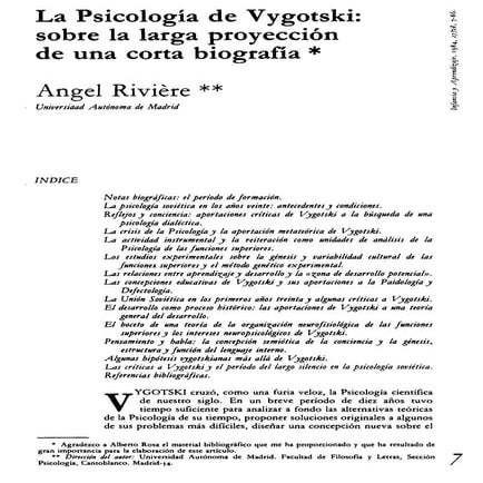 La psicologia de Vygotski | PDF