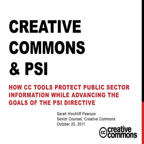 Creative Commons and Public Sector Information