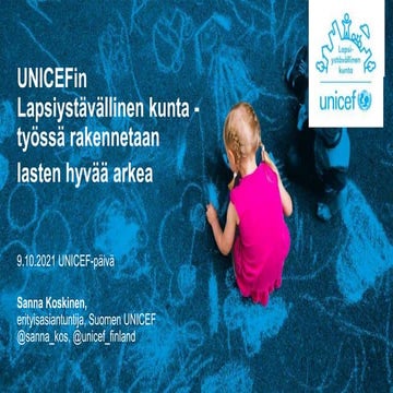 UNICEF-päivä vapaaehtoisille 2021 Lapsiystävällinen kunta Sanna Koskinen