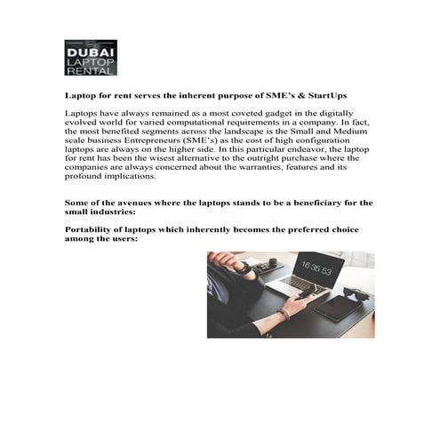 Laptop for rent in Dubai