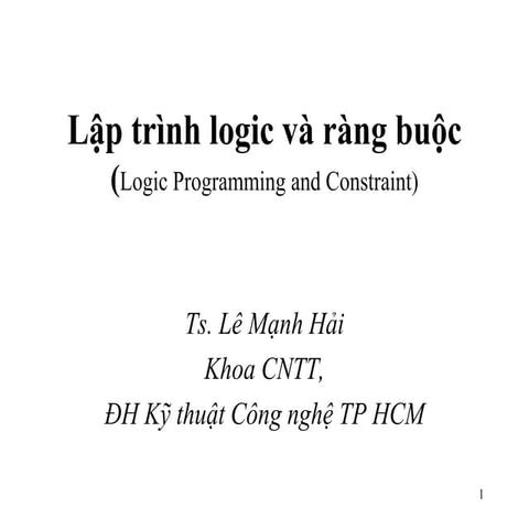 LaptrinhLogic1-Prolog.ppt