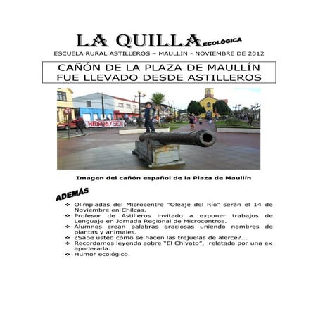 La quilla ecologica  noviembre del 2012