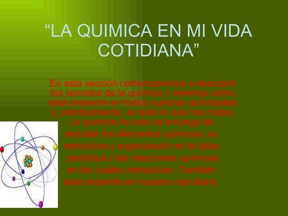 La química en la vida cotidiana | PDF