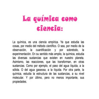 La química como ciencia 