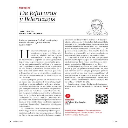 De Jefaturas y Liderazgos Líderes ¿se nace? ¿Qué cualidades deben poseer? ¿Qué líderes queremos?
