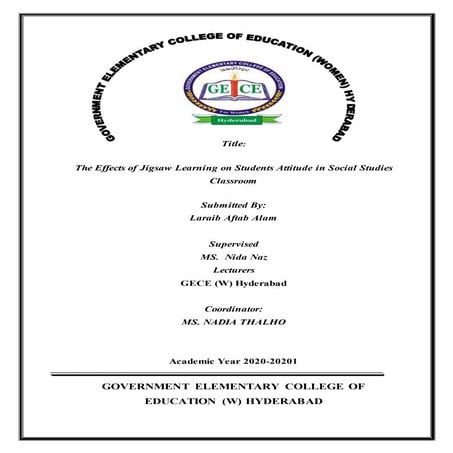 The Effects Of Jigsaw Learning On Students Attitude In Social Studies Classro...