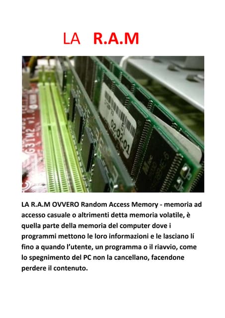 RAM MEMORY - spiegazione | PPTX