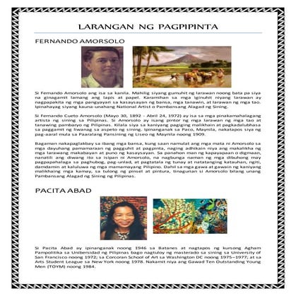 Larangan ng sining | DOCX