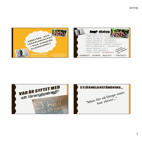 Arbetsro och ledarskap i klassrummet, Magnus Blixt