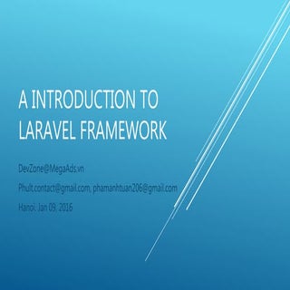 A introduction to Laravel framework