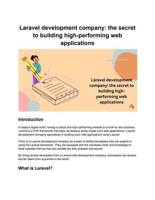 Laravel development company: the secret to building high-performing web appli...