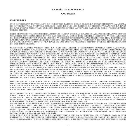 La+raíz+de+los+justos+ +a.+w.+toozer