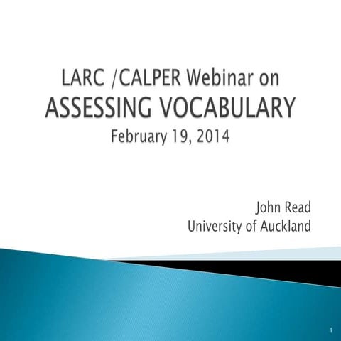 Assessing Vocabulary with Dr. John Read