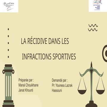 La récidive dans les infractions sportives ..pptx