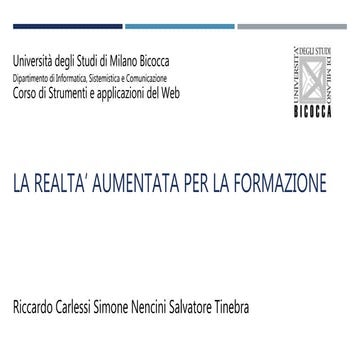 La realta  aumentata per la formazione