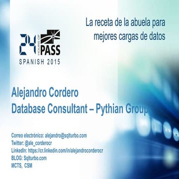 La receta de la abuela para mejores cargas de datos