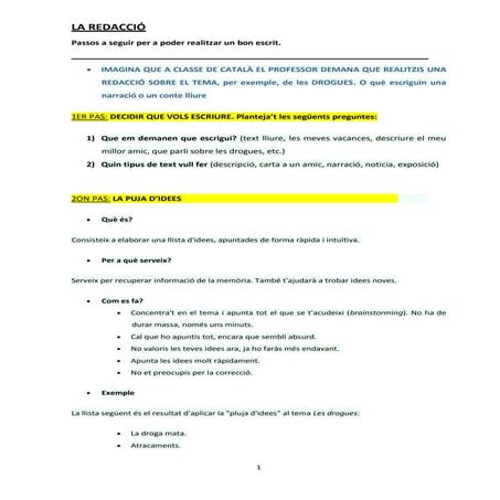 La redacció pas a pas