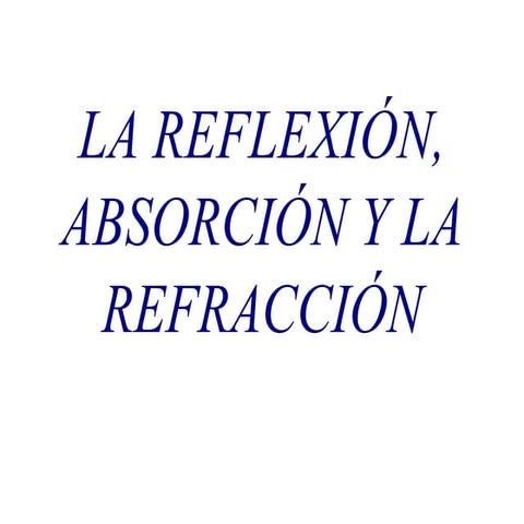 La reflexión, absorción y refracción de la luz