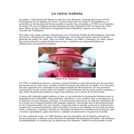 Biografia de Reina Isabel | PPT