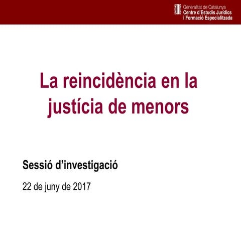 Sessió d'investigació 'La reincidència en la justícia de menors'.