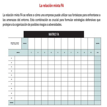 Matriz de relación mixta Fortalezas - Amenazas
