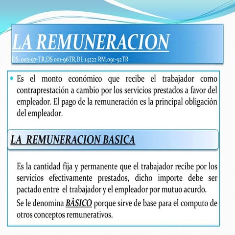 La remuneración | PPTX
