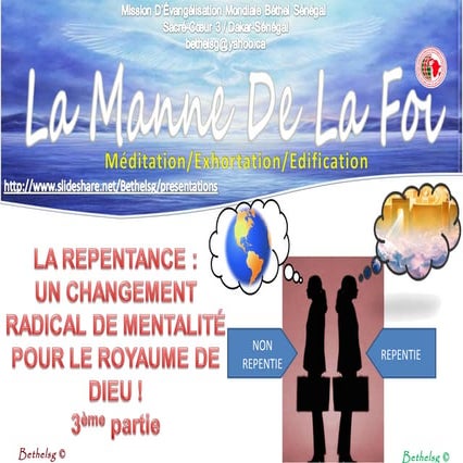 La repentance un changement radical de mentalite pour le Royaume | PPS